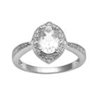 Sterling Silver White Topaz Diamond Accent Ring, Women's