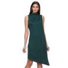 Women's Jennifer Lopez Mockneck Asymmetrical Sheath Dress, Size: Xl, Dark Green