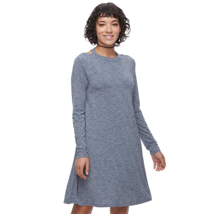 Juniors' So&reg; Keyhole Back Swing Dress, Teens, Size: Xs, Dark Blue