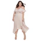 Plus Size Jennifer Lopez Cold-shoulder Faux-wrap Dress, Women's, Size: 0x, Pink