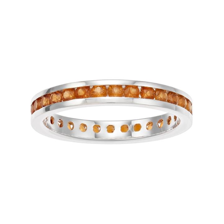 Traditions Sterling Silver Channel-set Brown Topaz Birthstone Ring, Women's, Size: 5