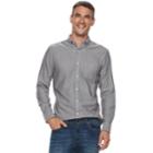 Men's Sonoma Goods For Life&trade; Modern-fit Double-cloth Woven Button-down Shirt, Size: Small, Dark Grey