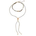 Faux Suede Layered Tribal Choker Necklace, Women's, Brown Oth