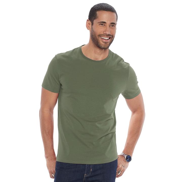 Men's Apt. 9 Solid Tee, Size: Large, Med Green