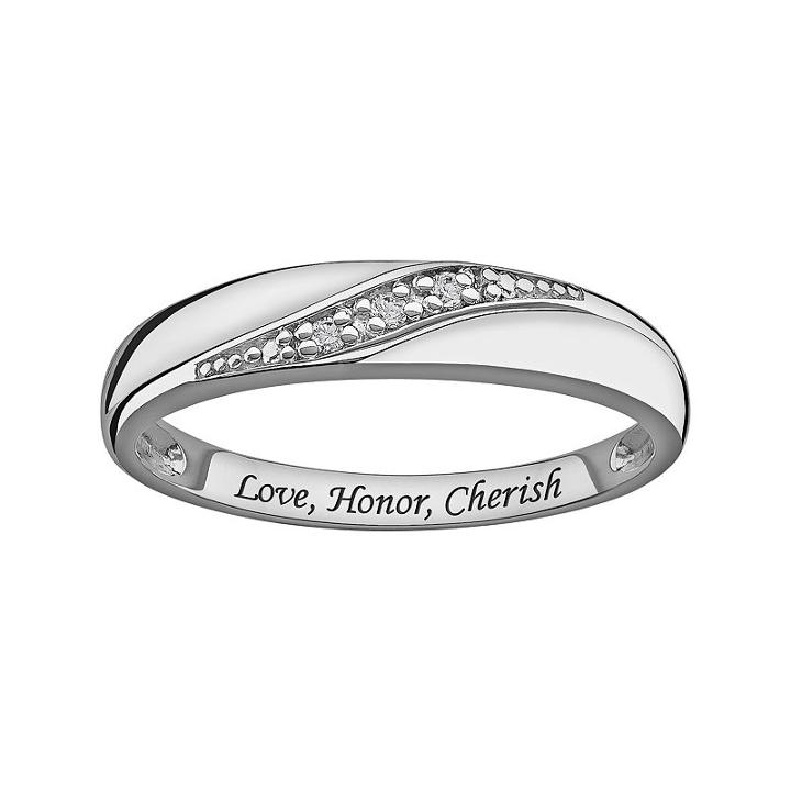 Sweet Sentiments Sterling Silver Diamond Accent Ring, Women's, Size: 7, White