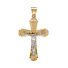 Everlasting Gold Two Tone 10k Gold Crucifix Pendant, Women's