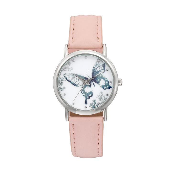 Women's Butterfly Watch, Size: Small, Light Pink