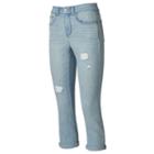 Juniors' So&reg; High Waist Jean Capris, Teens, Size: 13, Light Blue
