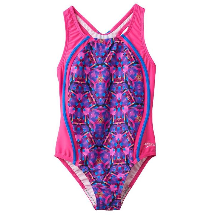 Girls 7-16 Speedo Kaleidescopic Sport One-piece Swimsuit, Girl's, Size: 10, Brt Pink