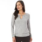 Women's Apt. 9&reg; Textured Embellished Top, Size: Large, Silver