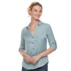 Women's Rock & Republic&reg; Satin Blouse, Size: Medium, Med Grey
