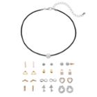 Mudd&reg; Simulated Pearl Choker Necklace & Stud Earring Set, Women's, Black