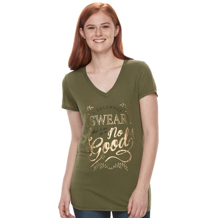 Juniors' Harry Potter I Solemnly Swear Graphic Tee, Teens, Size: Medium, Green