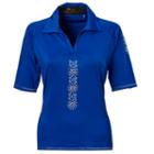 Women's Nancy Lopez Attract Embellished Golf Polo, Size: Medium, Grey