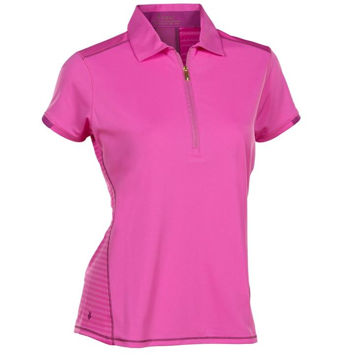 Women's Nancy Lopez Wicked Short Sleeve Golf Polo, Size: Large, Brt Pink