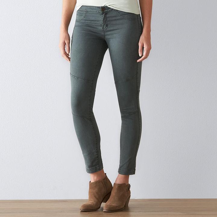 Women's Sonoma Goods For Life&trade; Utility Skinny Pants, Size: 14, Grey