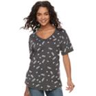 Juniors' Always Latte Tie-front Graphic Tee, Teens, Size: Xs, Dark Grey