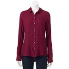 Juniors' So&reg; Button Down Shirt, Teens, Size: Xs, Dark Pink