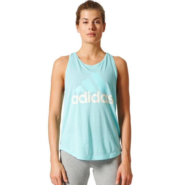 Women's Adidas Essential Linear Logo Tank, Size: Medium, Light Blue