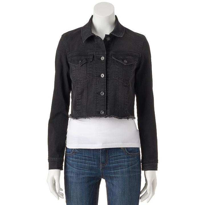 Juniors' Denizen From Levi's Trucker Denim Jacket, Teens, Size: Xs, Black