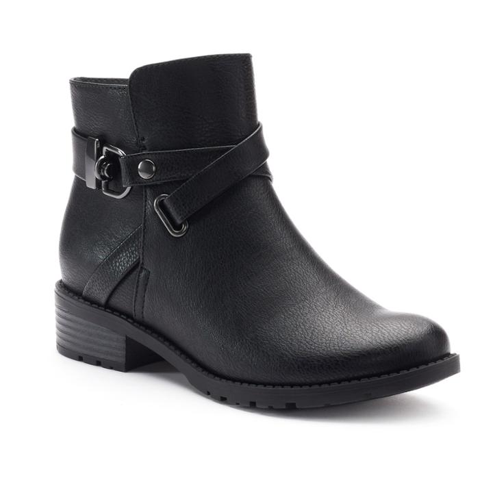 Croft & Barrow&reg; Aimee Women's Ortholite Ankle Boots, Size: 8.5 Wide, Black