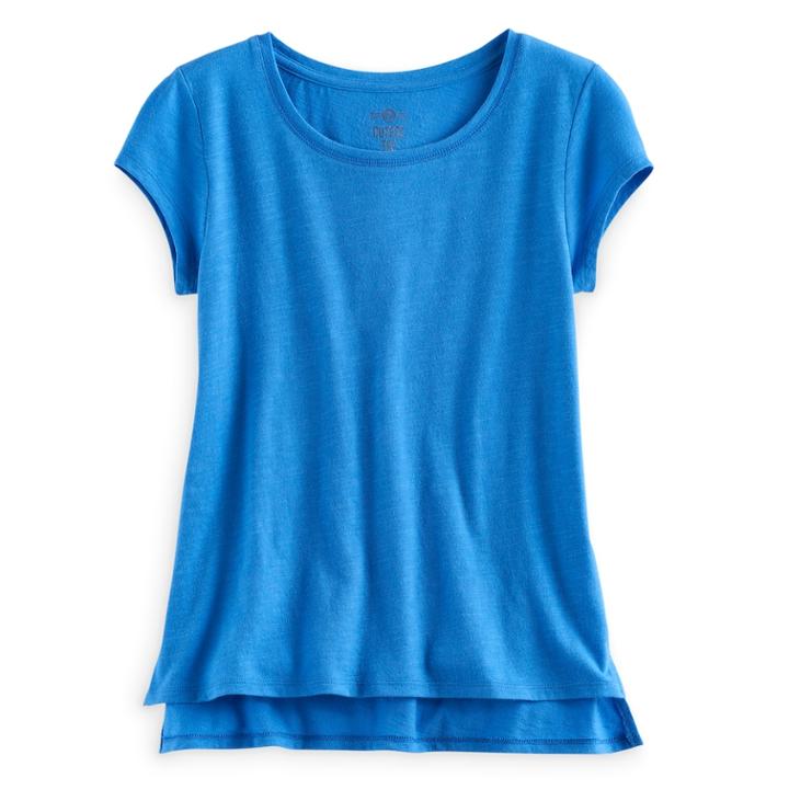 Girls 7-16 & Plus Size So&reg; Vented Hem Core Tee, Size: 20 1/2, Med Blue