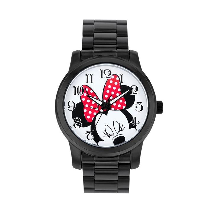 Disney's Minnie Mouse Women's Stainless Steel Watch, Black