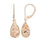 Forever 14k Teardrop Leverback Earrings, Women's, Pink