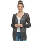 Juniors' Mudd&reg; Lace-up Back Pointelle Cardigan, Teens, Size: Xs, Black