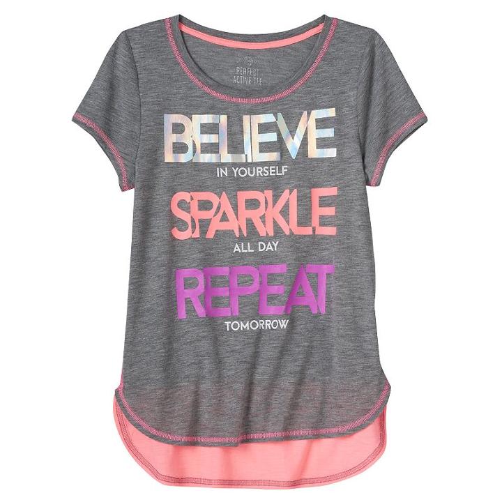 Girls 7-16 So&reg; Blocked Droptail Dolman Tee, Size: 14, Light Grey