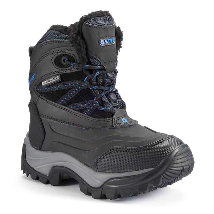 Hi-tec Snow Peak Boy's Waterproof Winter Boots, Size: 7, Black