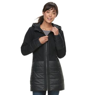 Women's Sebby Collection Hooded Soft Shell Jacket, Size: Small, Black
