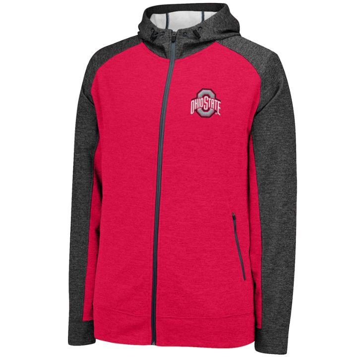 Men's Ohio State Buckeyes Rally Colorblock Fleece Hoodie, Size: Small, Brt Red