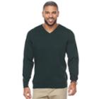 Men's Croft & Barrow&reg; Thermolite V-neck Sweater, Size: Xl, Dark Green