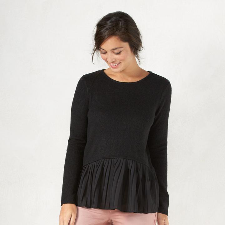 Women's Lc Lauren Conrad Pleated Sweater, Size: Xs, Black