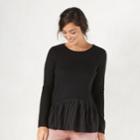 Women's Lc Lauren Conrad Pleated Sweater, Size: Xs, Black