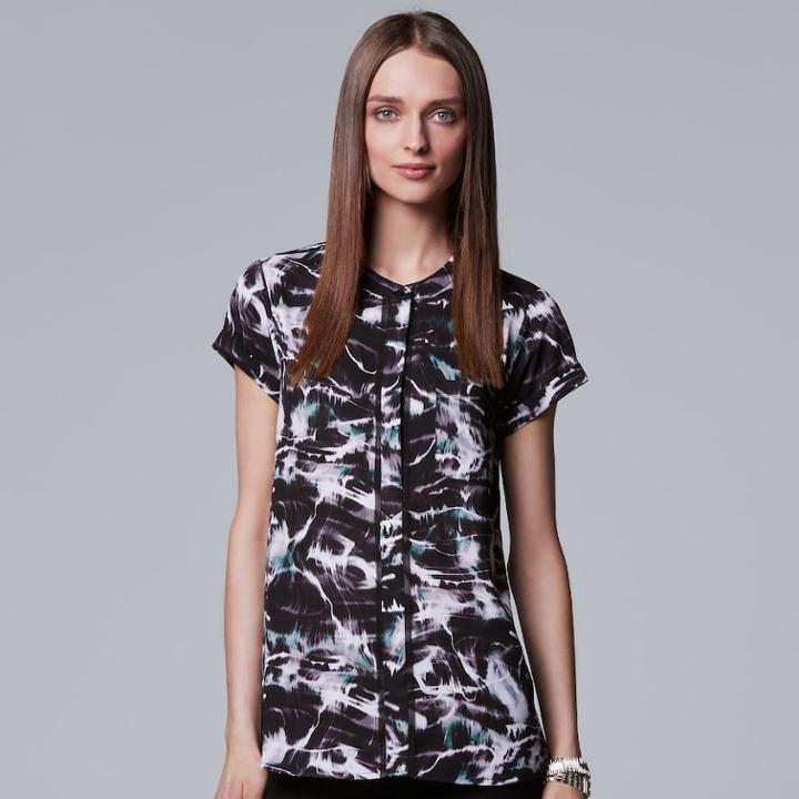 Women's Simply Vera Vera Wang Essential Popover Top, Size: Small, Oxford