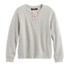 Girls 7-16 Sugar Rush Lace-up Neck Sweatshirt, Size: Large, Grey