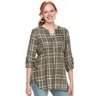 Maternity A:glow Pintuck Blouse, Women's, Size: M-mat, Med Green