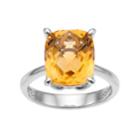 Sterling Silver Citrine Ring, Women's, Size: 7, Yellow