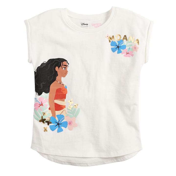 Disney's Moana Girls 4-10 High-low Roll Cuff Dolman Tee By Jumping Beans&reg;, Size: 10, White