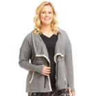 Plus Size Marika Leeanne Drawstring Workout Cardigan, Women's, Size: 0x, Dark Grey
