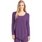 Women's Cuddl Duds Softwear Overlay Tee, Size: Xlrg Av/rg, Med Purple