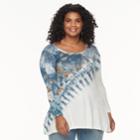 Plus Size World Unity Sharkbite Sweater Knit Top, Women's, Size: 2xl, White Oth