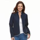 Women's Croft & Barrow&reg; Quilted Reversible Jacket, Size: Small, Blue (navy)