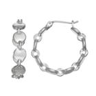 Simply Vera Vera Wang Nickel Free Disc Link Hoop Earrings, Women's, Silver