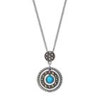 Tori Hill Sterling Silver Simulated Opal & Marcasite Circle Pendant, Women's, Grey