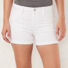 Women's Lc Lauren Conrad Cuffed Jean Shorts, Size: 16, White