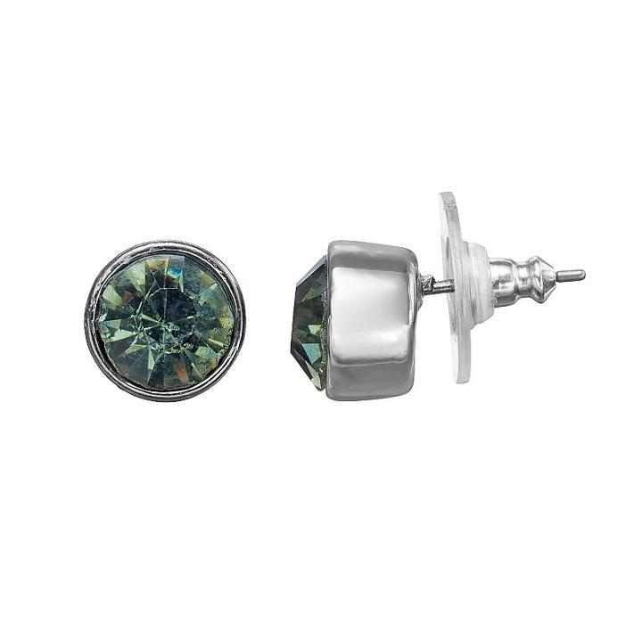 Simply Vera Vera Wang Nickel Free Blue Faceted Stone Round Stud Earrings, Women's