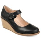 Journee Collection Journee Collection Radia Women's Mary Jane Wedges, Size: Medium (12), Black
